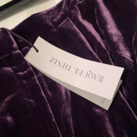 Raquel Diniz silk velvet flared pants Purple size 12 - Picture 6 of 11